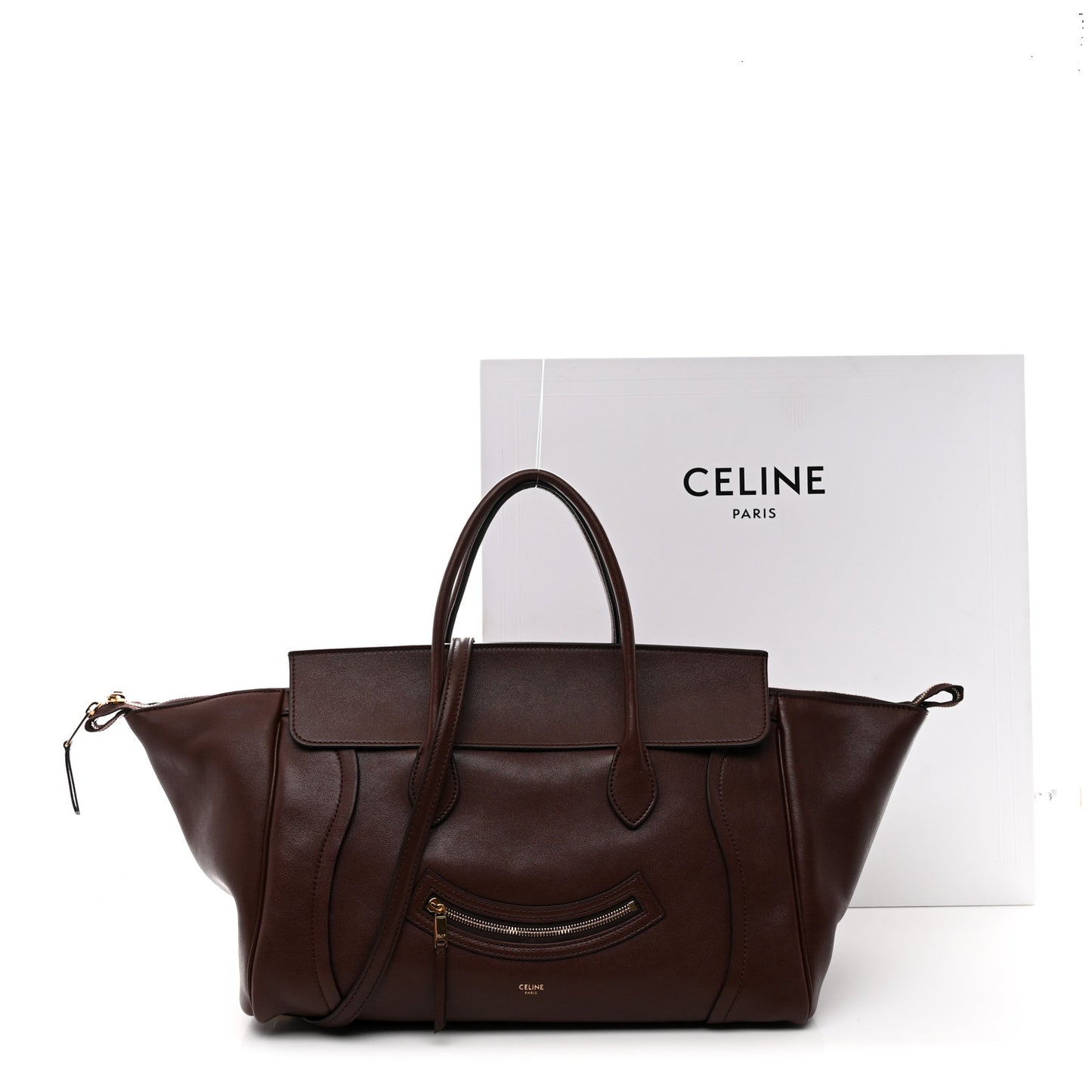 Supple Shiny Lambskin Medium Smiling New Luggage Brick