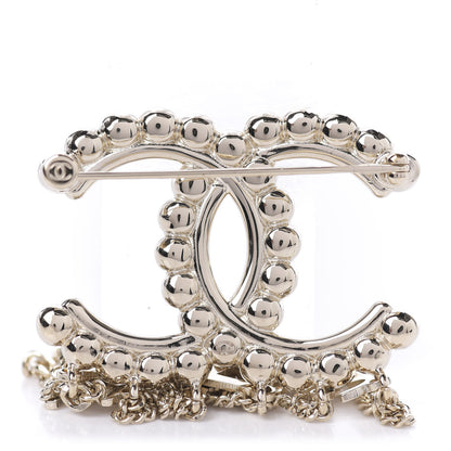 Chanel Metal Crystal Bow-tiful CC Chain Brooch Gold 2 of 3