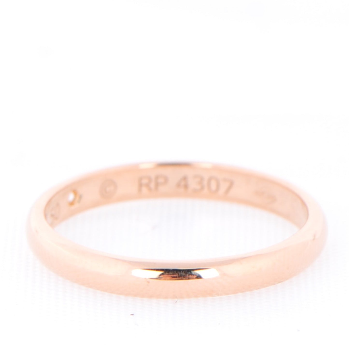 18K Pink Gold Diamond 2mm Wedding Band Ring 50 5.25