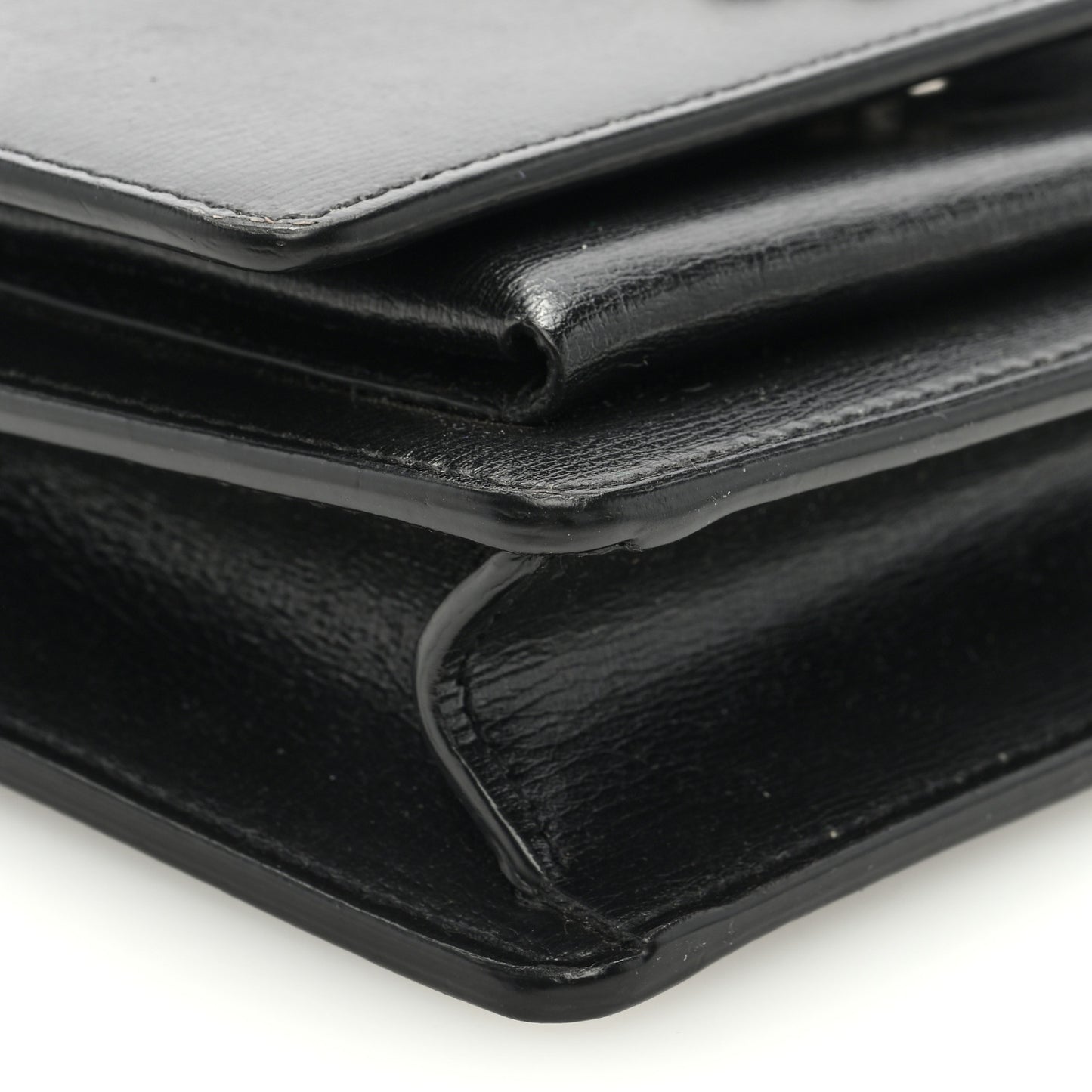 Calfskin Monogram Sunset Chain Wallet Black