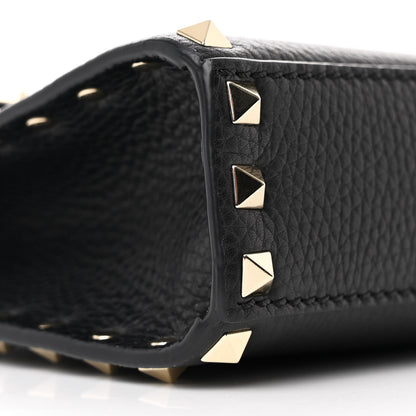 Valentino Garavani Pebbled Calfskin Medium Rockstud Flip Lock Crossbody Bag Black 8 of 9