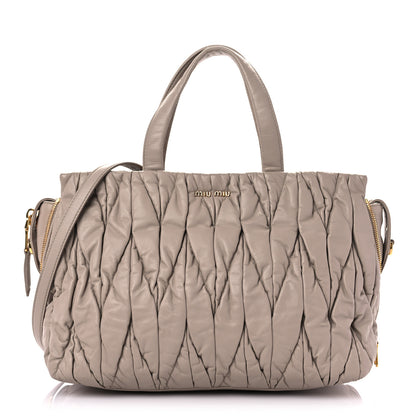 Miu Miu Nappa Matelasse Bauletto Top Handle Seta 1 of 13