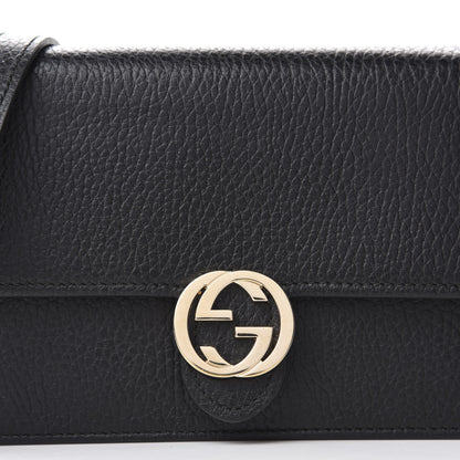 Gucci Dollar Calfskin Interlocking G Chain Wallet Black 10 of 11