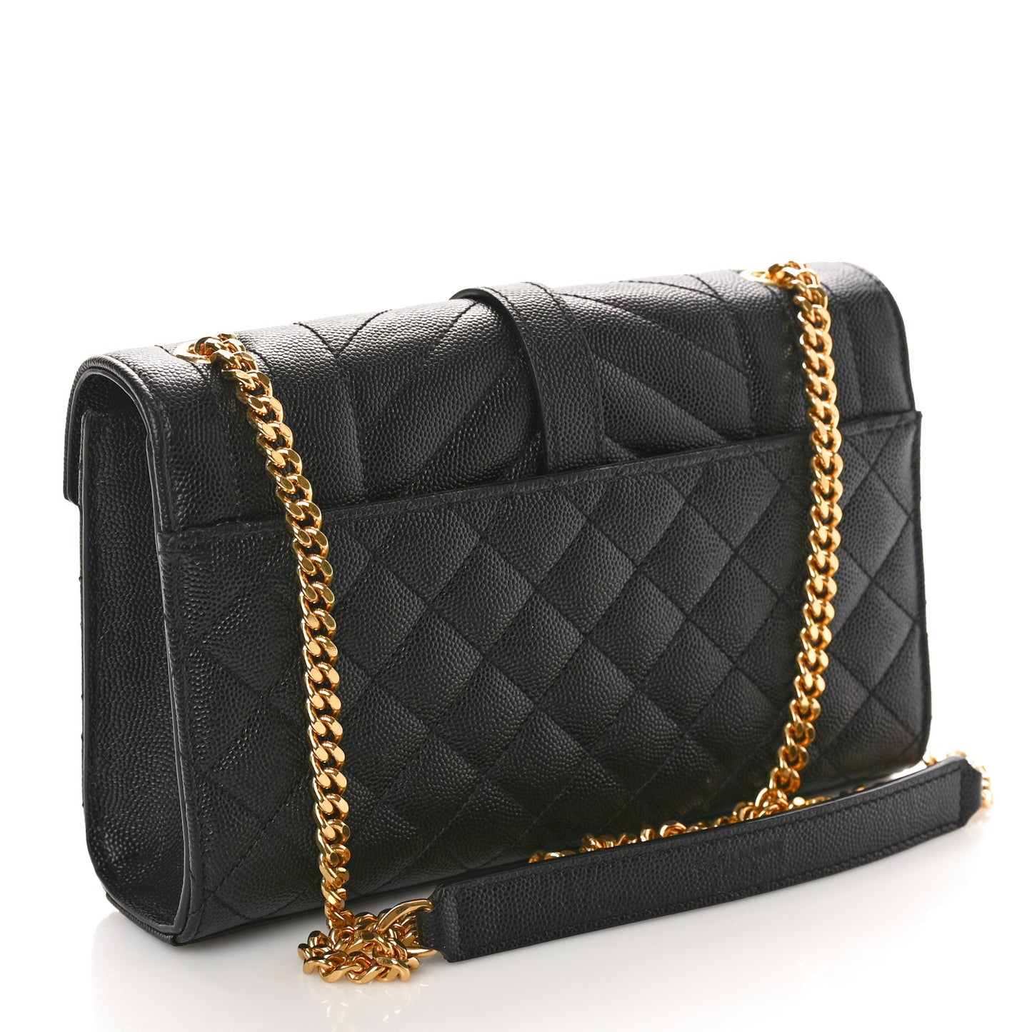 Grain De Poudre Textured Mixed Matelasse Triquilt Small Monogram Satchel Black