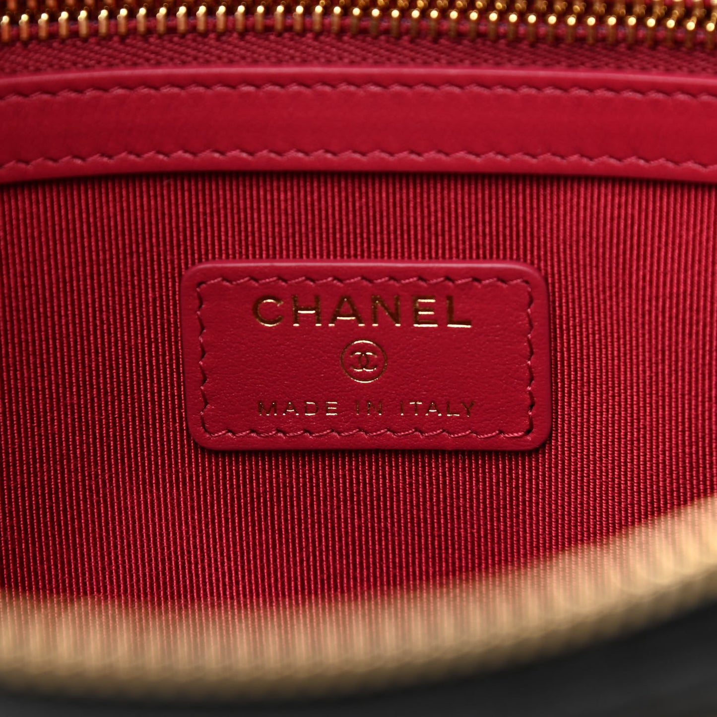 Goatskin Quilted Chanel 19 Pouch Black