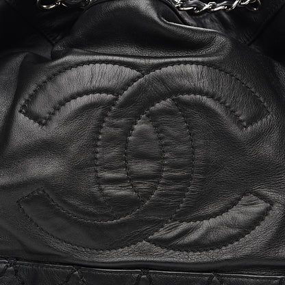 Chanel Calfskin Drawstring CC Bucket Bag Black 11 of 11