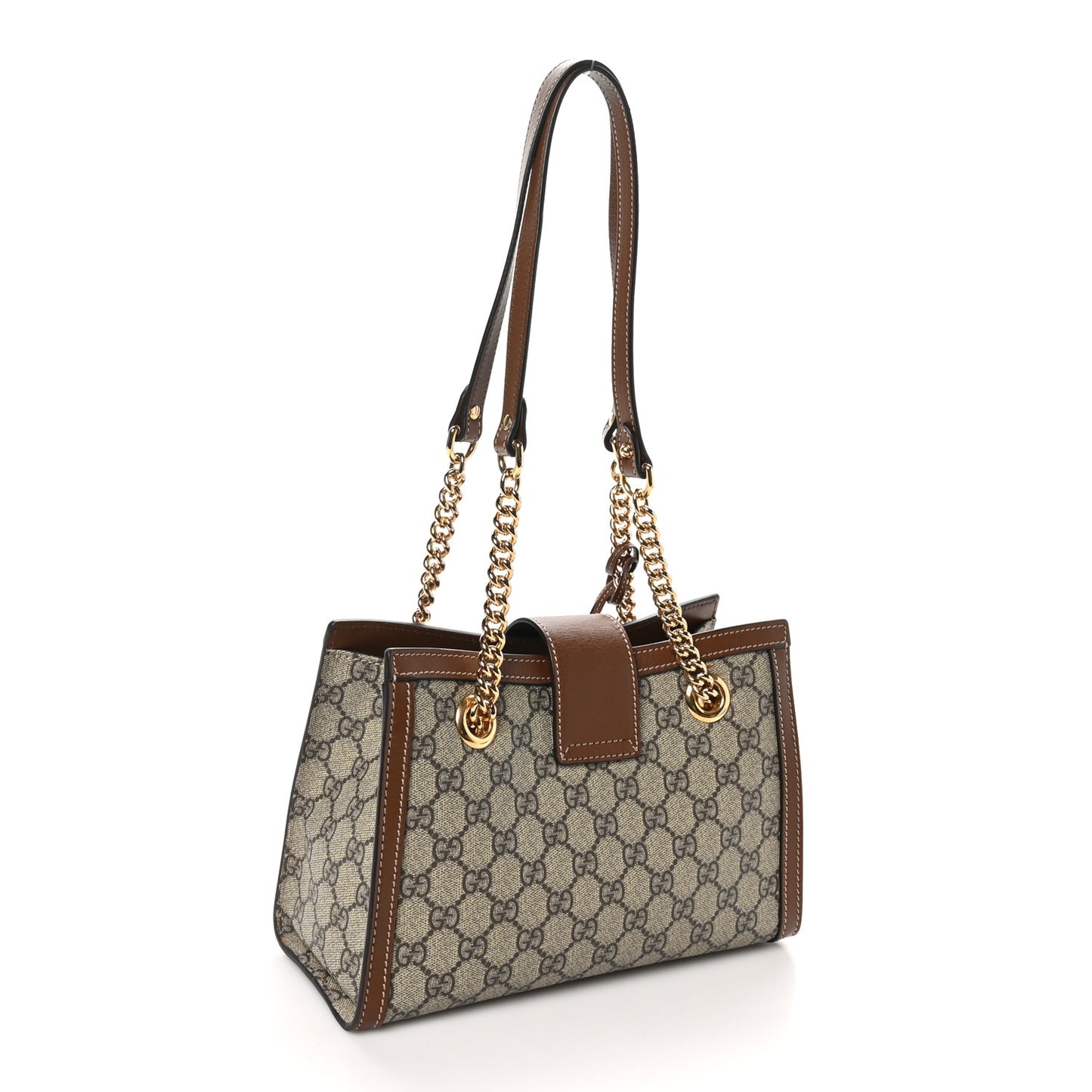 GG Supreme Monogram Calfskin Small Padlock Tote Beige Ebony Tuscany