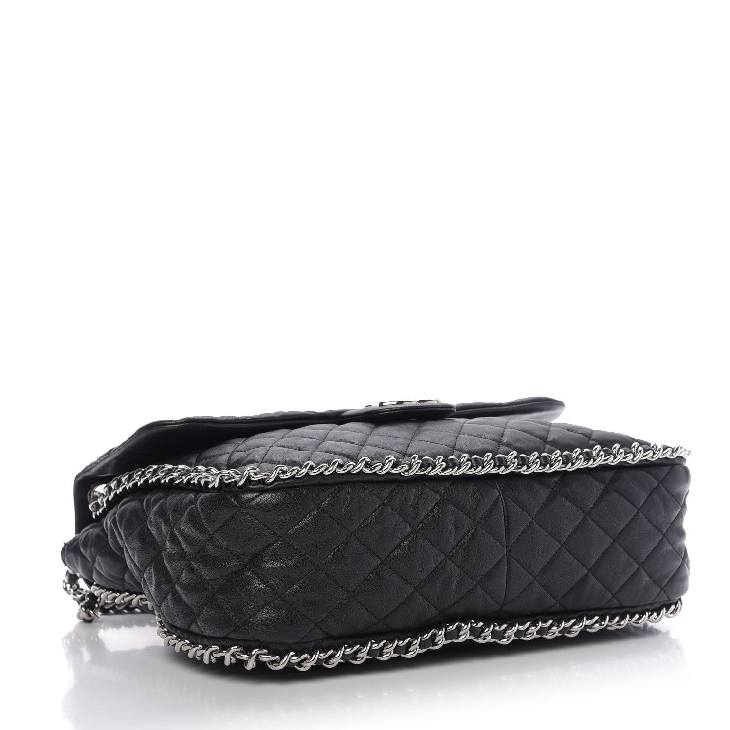 Chanel Washed Lambskin Quilted Maxi Chain Around Flap Black 4 of 10