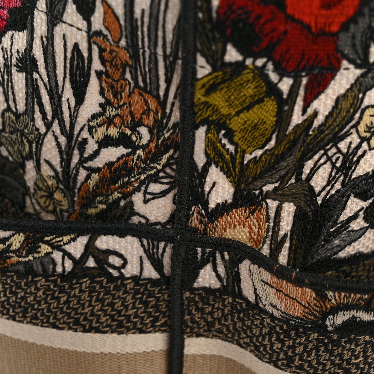 Christian Dior Canvas Embroidered Mille Fleurs Catherine Tote