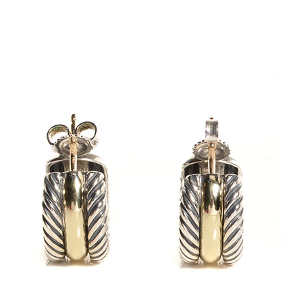 David Yurman Sterling Silver 14K Yellow Gold 16mm Cable Classics Hoop Earrings 3 of 6