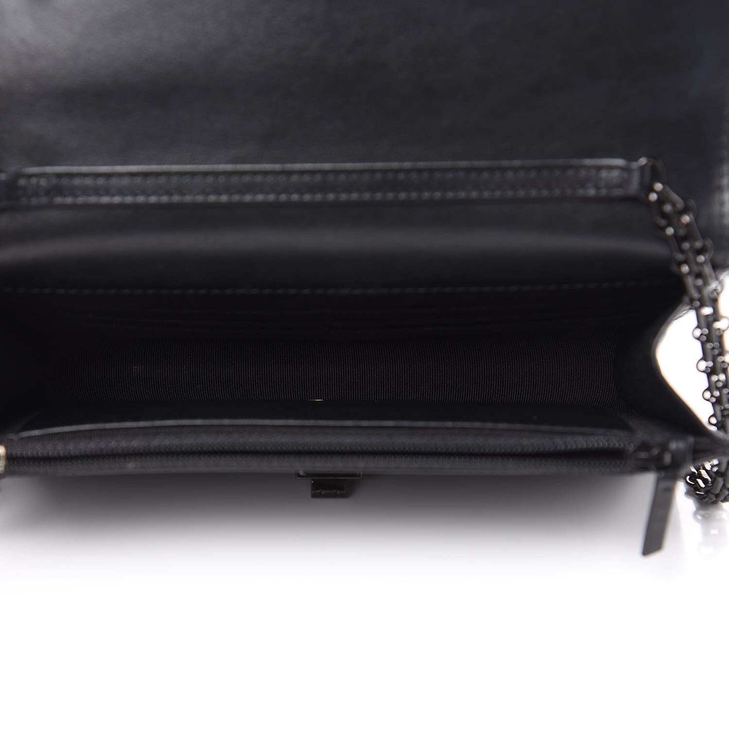 Chanel Aged Calfskin Chevron Quilted Reissue Wallet On Chain WOC So Black 5 of 11