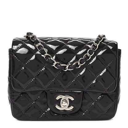 Chanel Patent Quilted Mini Square Flap Purple 1 of 10