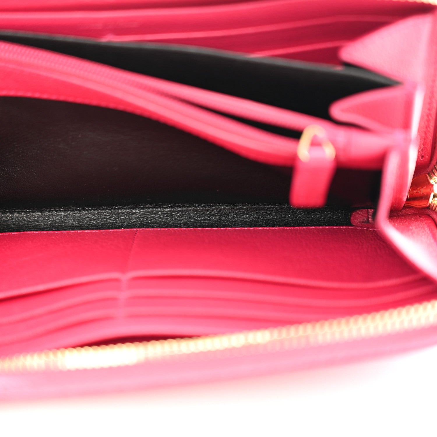 Saint Laurent Chevre Belle De Jour Zip Around Wallet Fuchsia 6 of 14