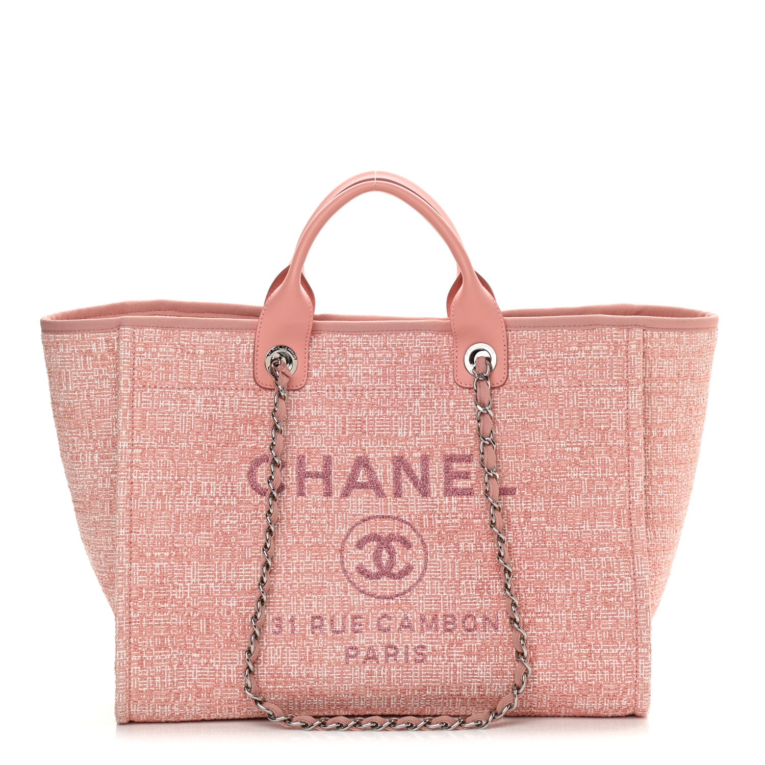 Chanel Canvas Medium Deauville Tote Pink 1 of 10