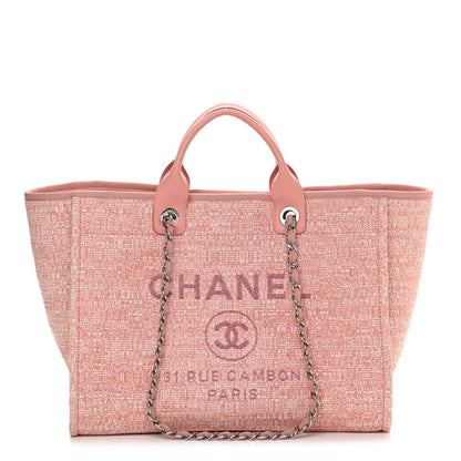 Chanel Canvas Medium Deauville Tote Pink 1 of 10