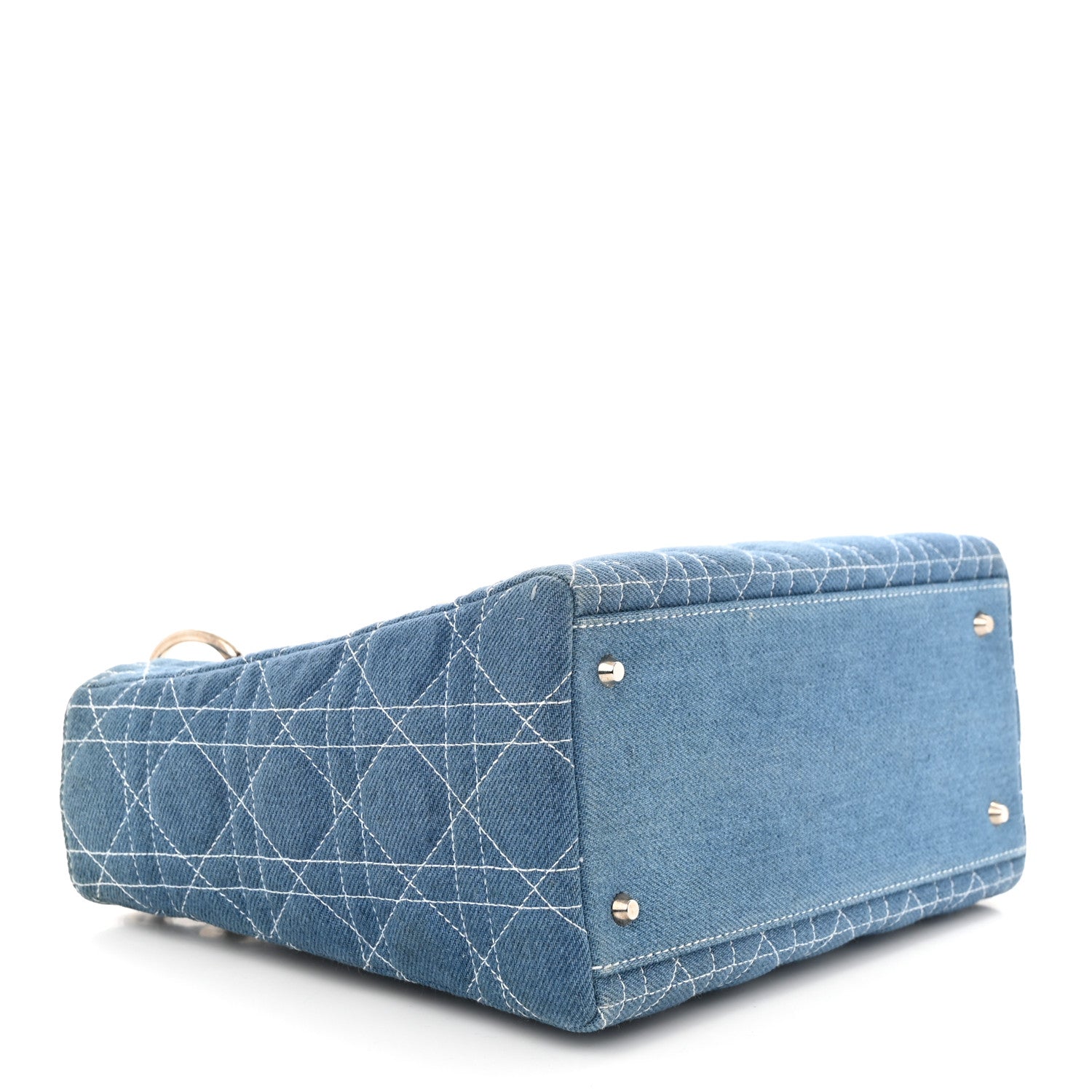 Christian Dior Denim Cannage Medium Lady Dior Light Blue 4 of 11