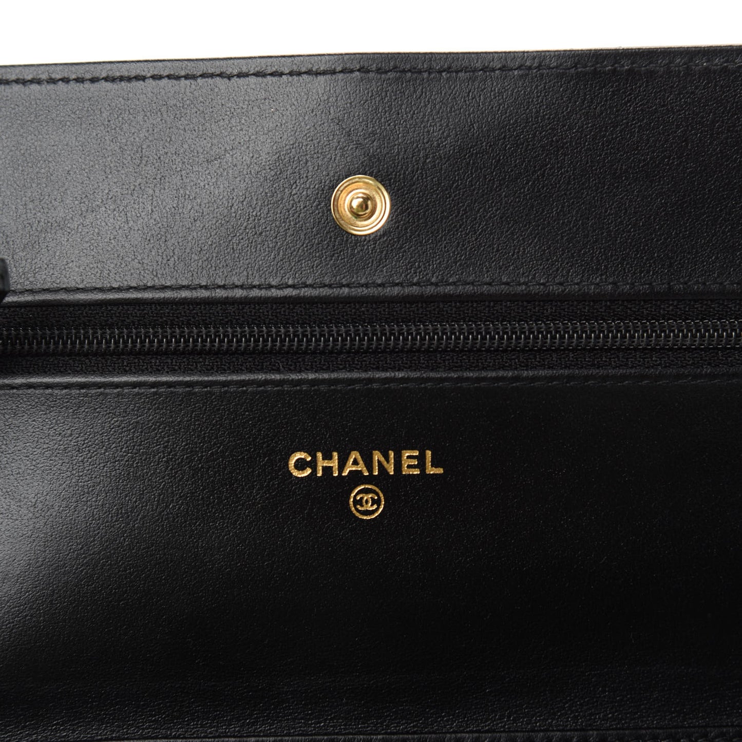 Aged Calfskin Quilted Lucky Charms 2.55 Reissue Wallet On Chain WOC Black