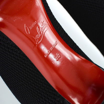 Christian Louboutin Fabric Souricette 100 Spiked Tall Sock Boots 38 Black 6 of 6