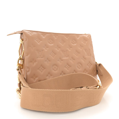 Louis Vuitton Lambskin Embossed Monogram Coussin PM Camel 3 of 12