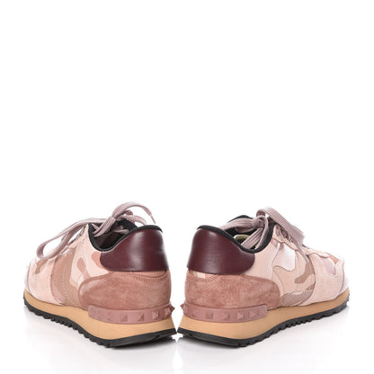 Valentino Garavani Nappa Fabric Suede Camouflage Womens Rockrunner Sneakers 39 Multicolor 5 of 15