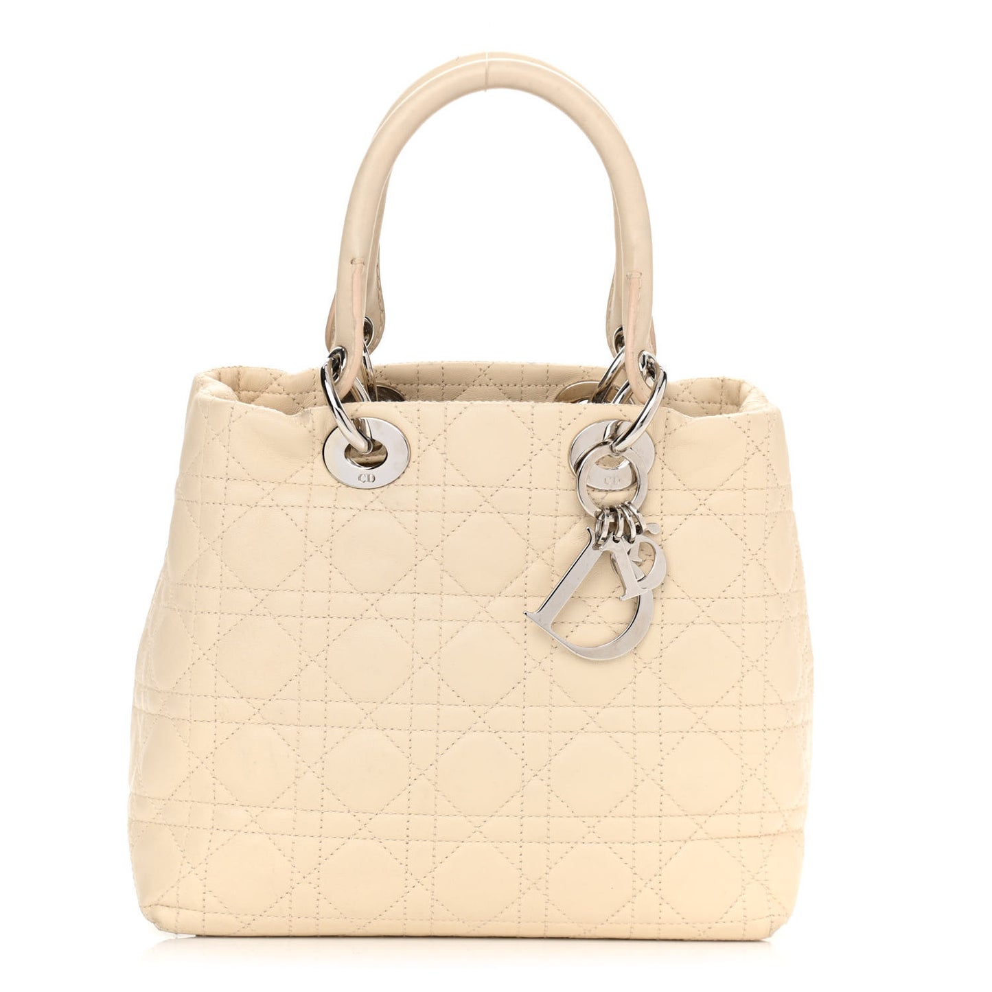 Lambskin Cannage Small Soft Lady Dior Beige