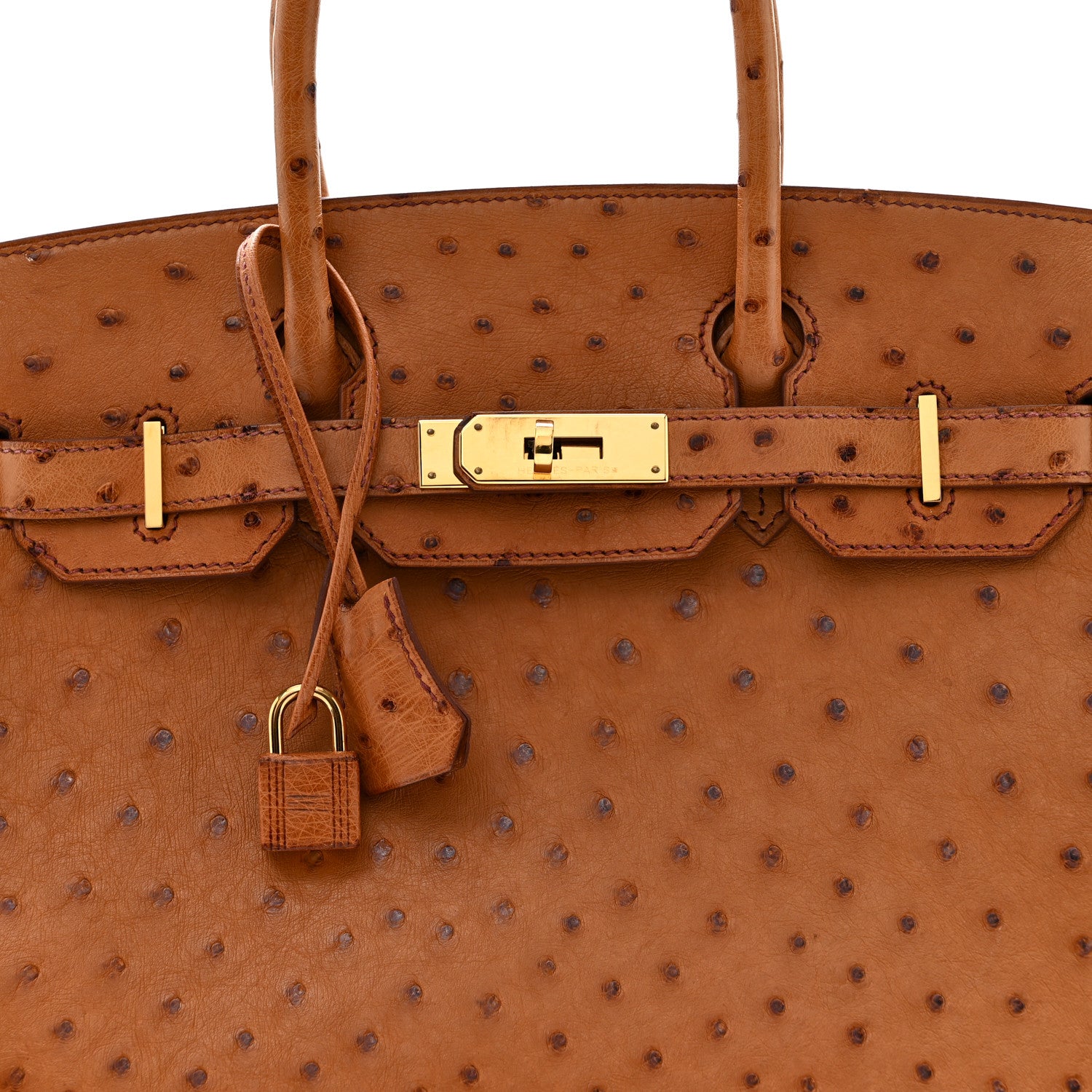 Hermes Ostrich Birkin 30 Cognac 8 of 11