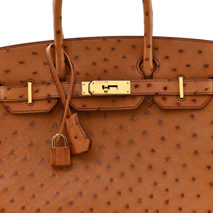 Hermes Ostrich Birkin 30 Cognac 8 of 11