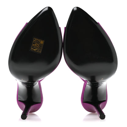 Saint Laurent Satin Goldie Mule Sandal 39 Cyclamen 6 of 10