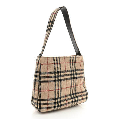 Burberry Wool House Check Shoulder Bag Beige 2 of 11