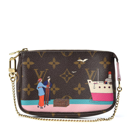 Louis Vuitton Monogram 2016 Christmas Animation Mini Pochette Accessories Rose Ballerine 1 of 7