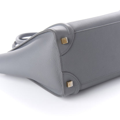 Celine Drummed Calfskin Micro Luggage Kohl 6 of 10