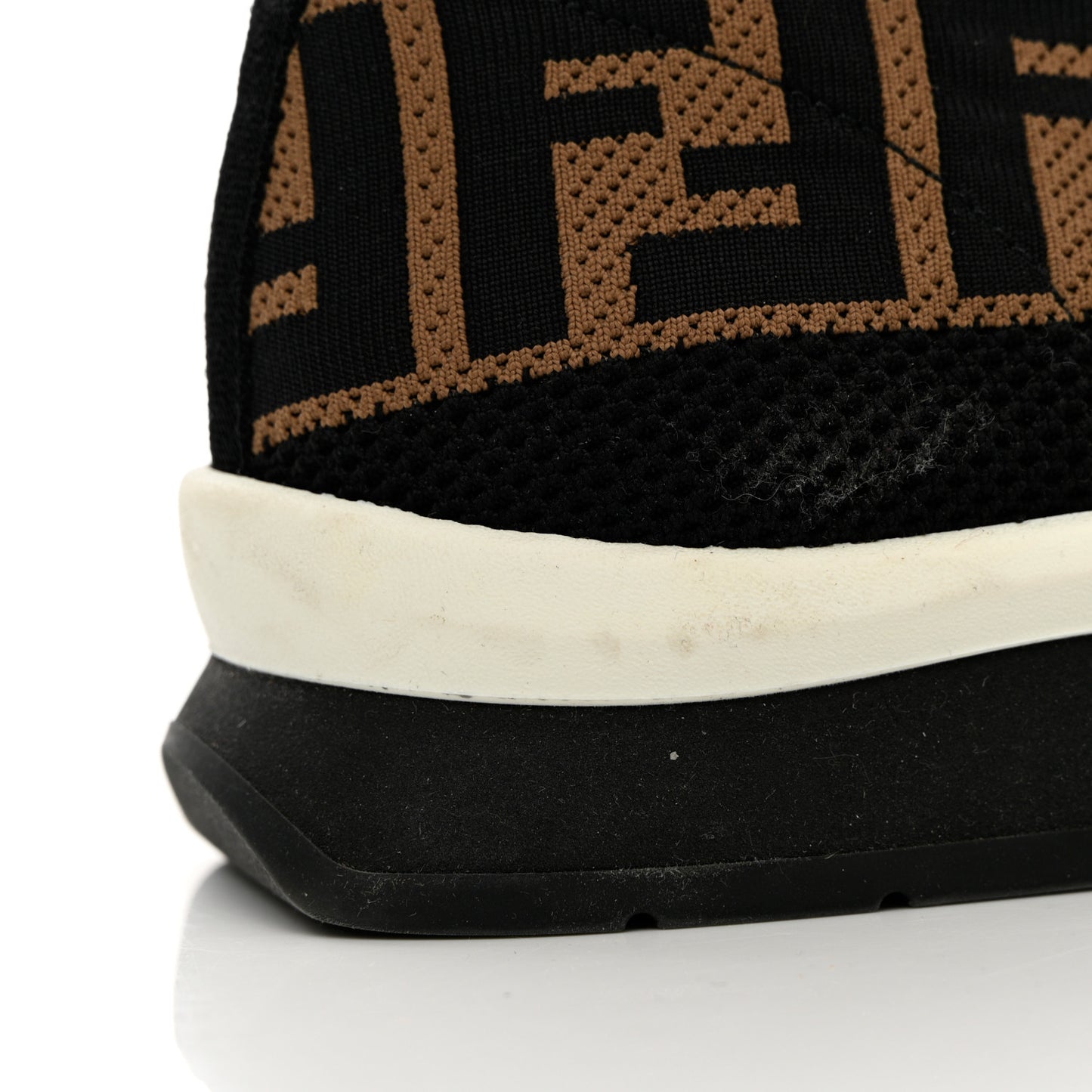 Stretch Yarn FF Stiff Band Rockoko Sneakers 37.5 Black White Tobacco