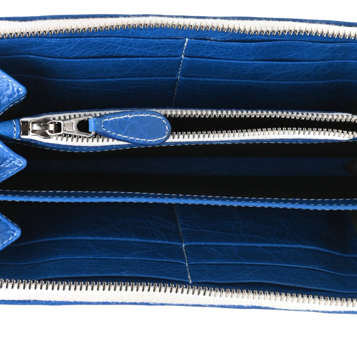 Veau Arena Multicolore Bazar Continental Zip Around Wallet Bleu Lazuli White
