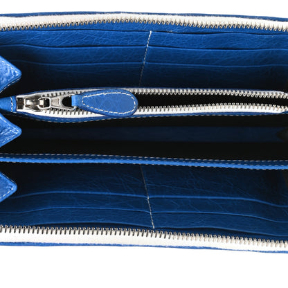 Balenciaga Veau Arena Multicolore Bazar Continental Zip Around Wallet Bleu Lazuli White 5 of 10