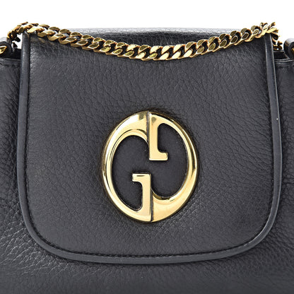 Gucci Pebbled Calfskin Small 1973 Chain Shoulder Bag Black 8 of 15