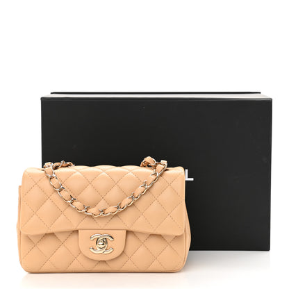 Chanel Lambskin Quilted Mini Rectangular Flap Beige 11 of 11