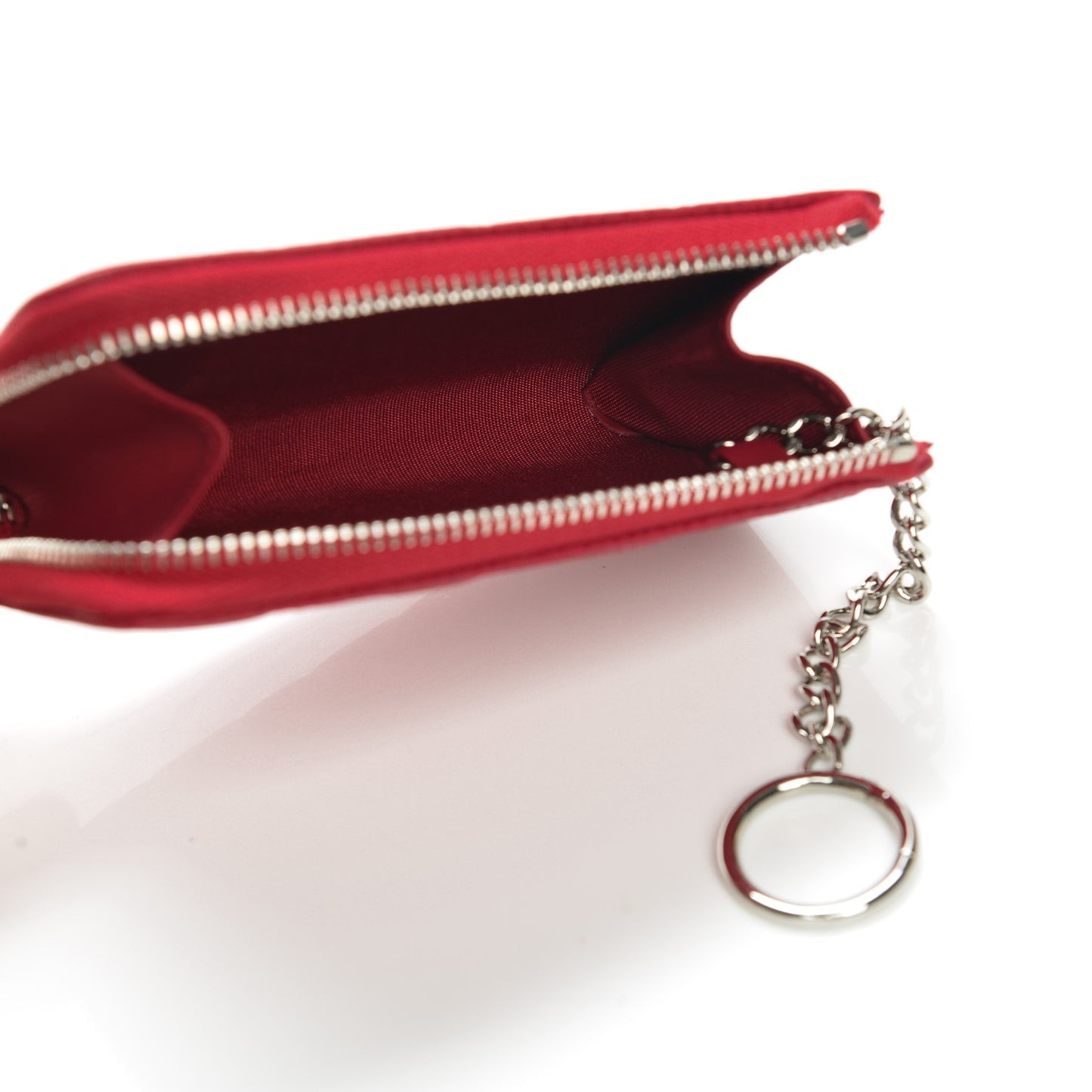 Caviar Quilted Diamond CC Key Holder Case Dark Pink