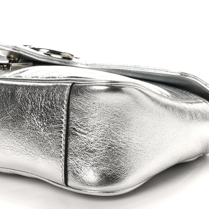 Gucci Metallic Calfskin Matelasse Small GG Marmont Shoulder Bag Silver 10 of 10
