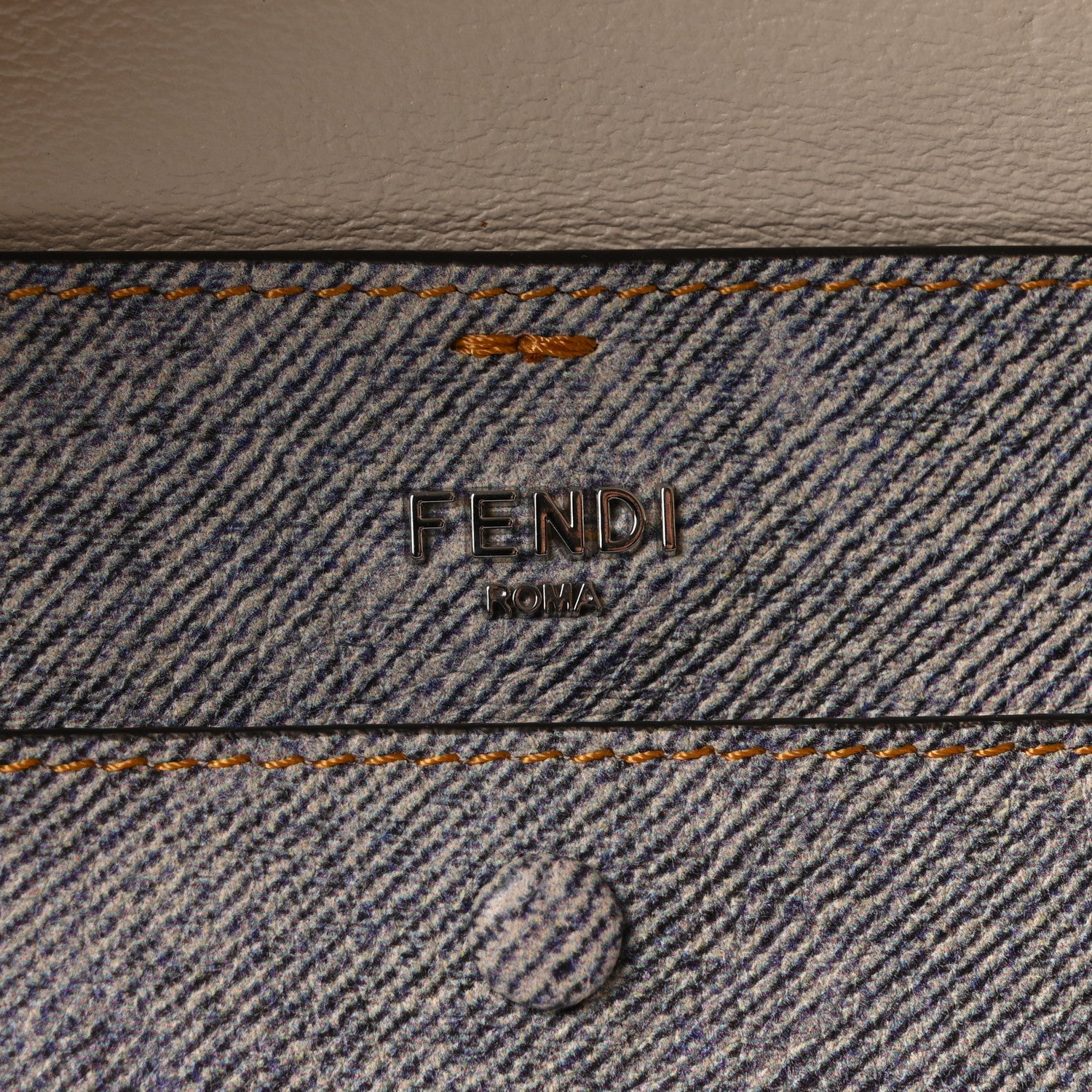 Fendi Cuoio Romano Denim Effect Baguette Grey 6 of 10
