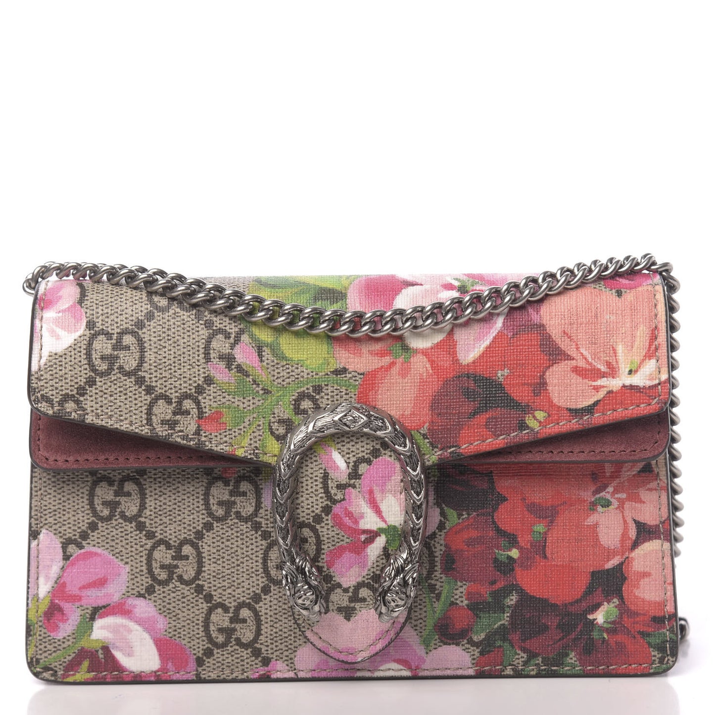 GG Supreme Monogram Blooms Super Mini Dionysus Shoulder Bag Beige Multicolor Dry Rose