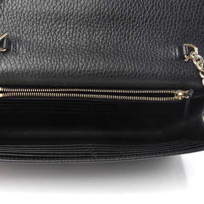 Gucci Dollar Calfskin Interlocking G Chain Wallet Black 5 of 6