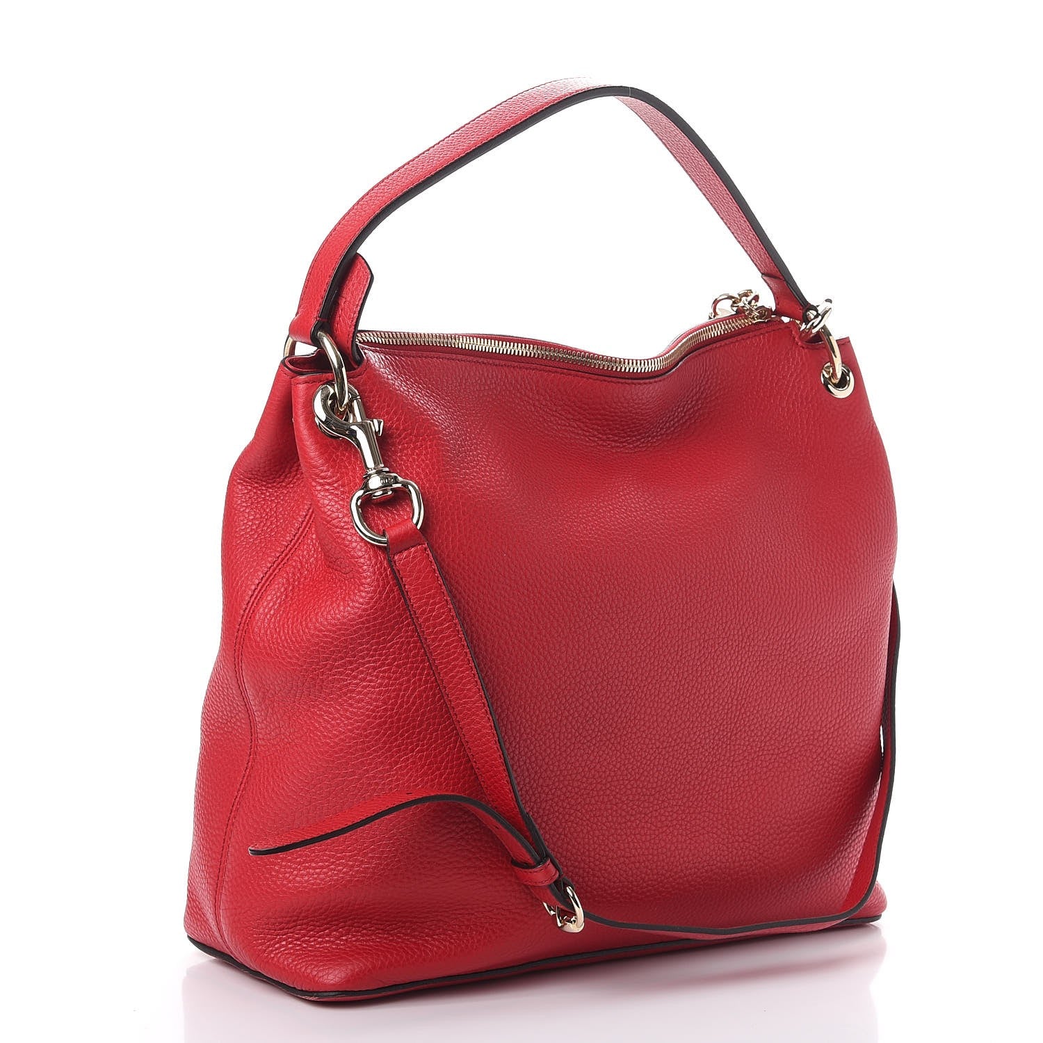 Gucci Pebbled Calfskin Large Soho Hobo Tabasco Red 4 of 12