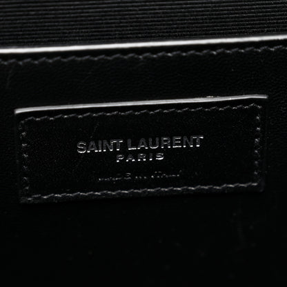 Saint Laurent Grain De Poudre Large Classic Monogram Kate Satchel Black 6 of 10