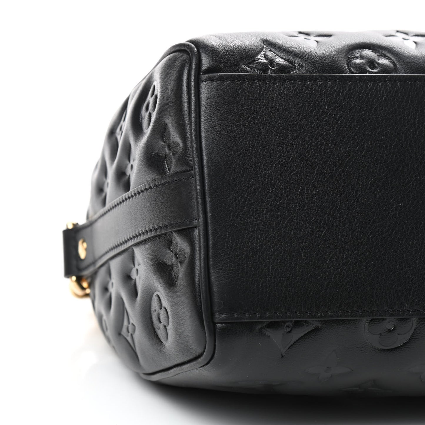 Lambskin Embossed Monogram Speedy 22 Bandouliere Black