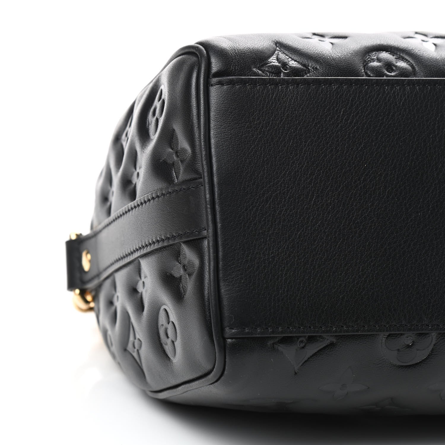 Louis Vuitton Lambskin Embossed Monogram Speedy 22 Bandouliere Black 7 of 8