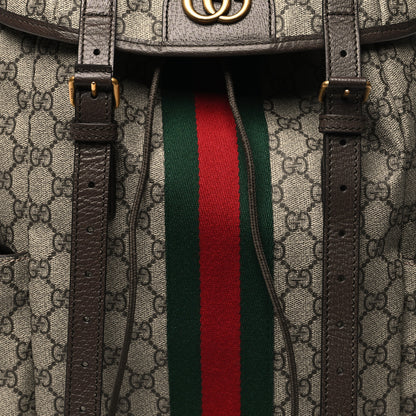 Gucci GG Supreme Monogram Medium Ophidia Double Buckle Backpack Brown 8 of 10