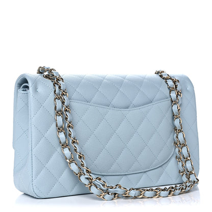 Chanel Caviar Quilted Medium Double Flap Light Blue 2 of 10