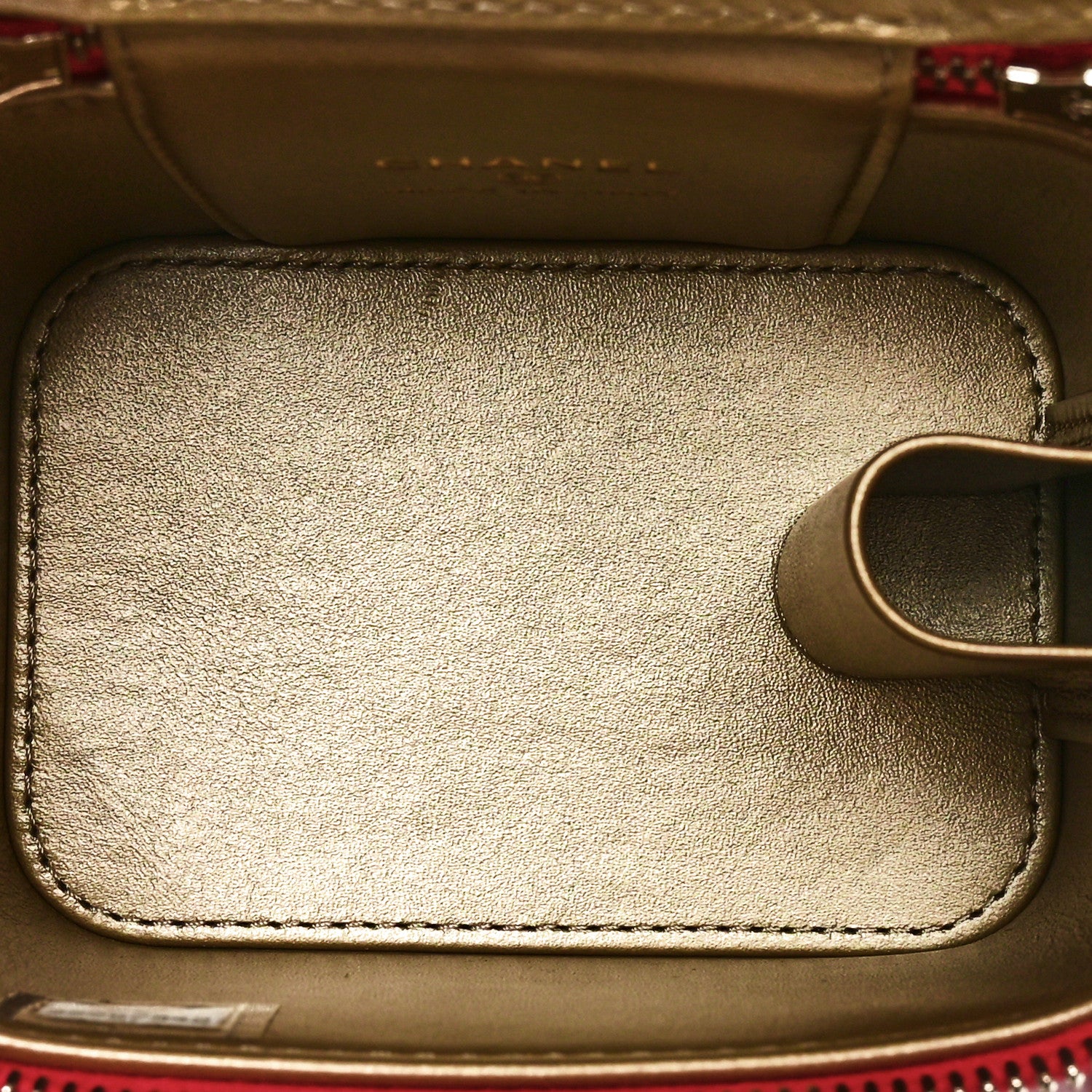 Chanel Lambskin Quilted Pearl Crush Mini Vanity Case With Chain Red 6 of 11