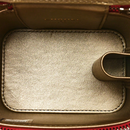 Chanel Lambskin Quilted Pearl Crush Mini Vanity Case With Chain Red 6 of 11