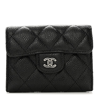 Chanel Caviar Quilted Flap Card Holder Wallet Black 1 of 9